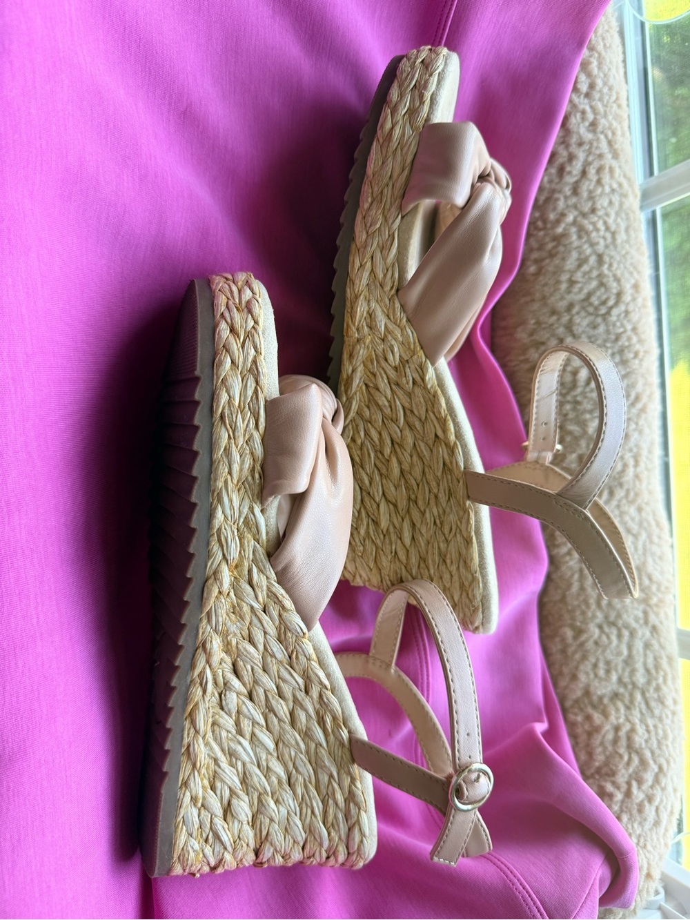 Anne Klein Blush Knotted Front Ankle-Strap Heels - Picture 5 of 7